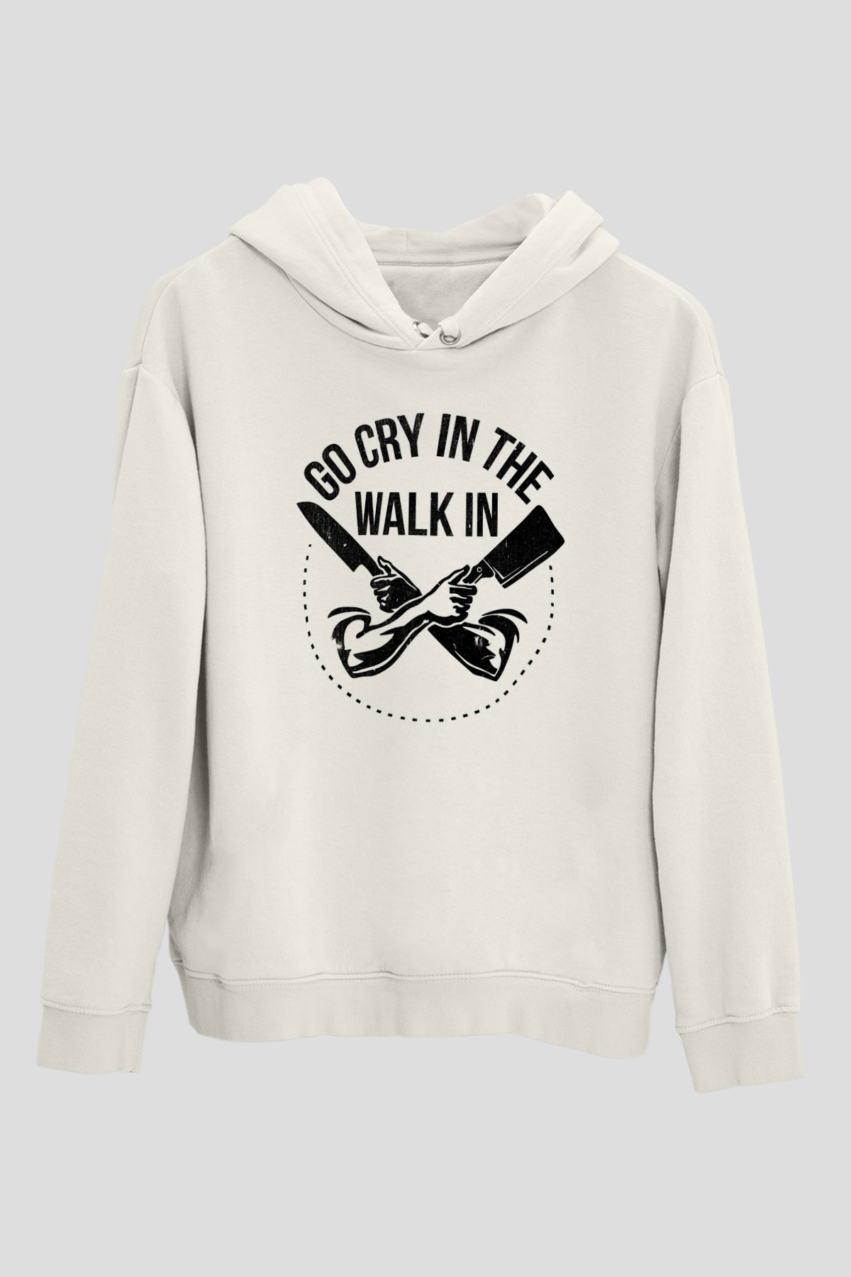 Aşçı Beyaz Unisex Kapüşonlu Sweatshirt