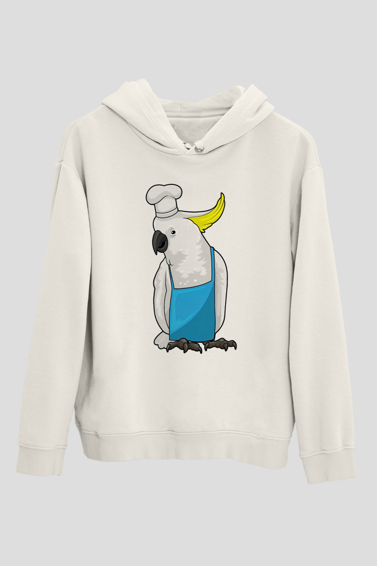 Aşçı Beyaz Unisex Kapüşonlu Sweatshirt