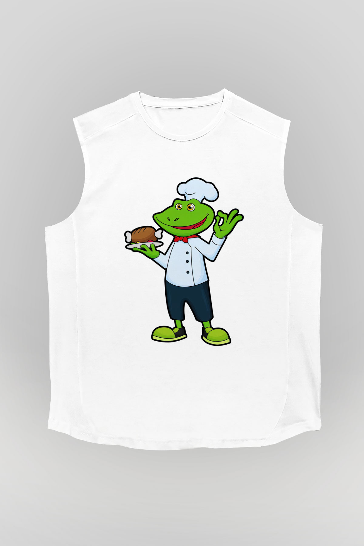 Aşçı Beyaz Unisex Kolsuz Tişört