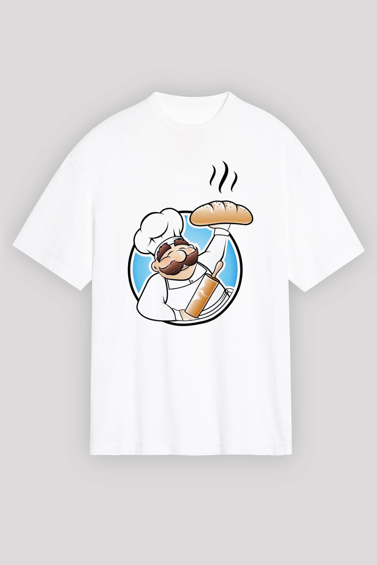 Aşçı Beyaz Unisex Oversize Tişört T-Shirt