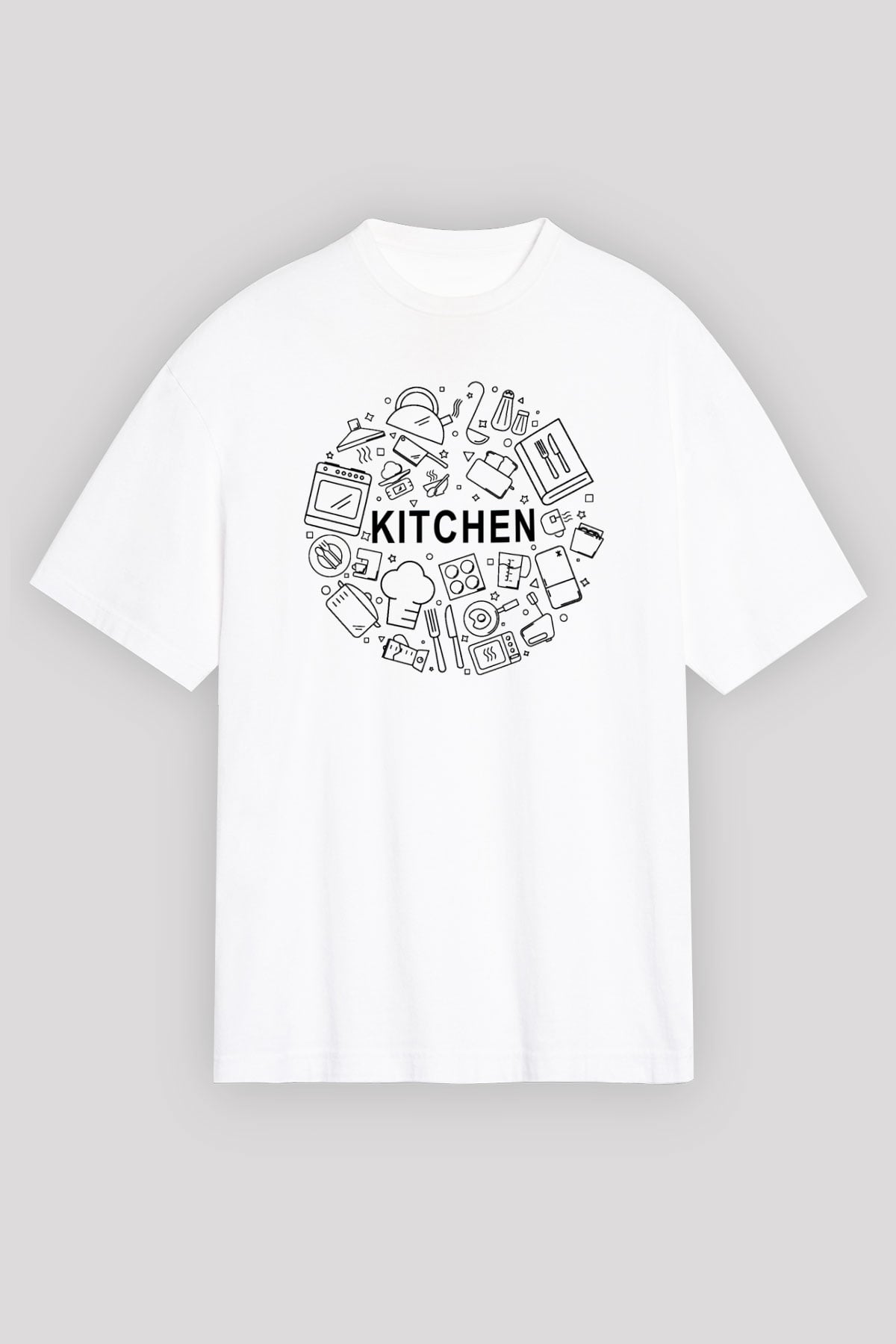 Aşçı Beyaz Unisex Oversize Tişört T-Shirt