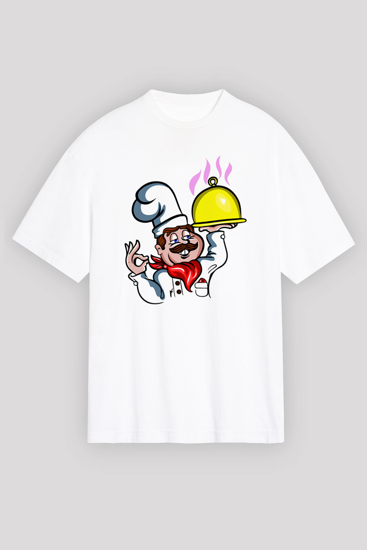 Aşçı Beyaz Unisex Oversize Tişört T-Shirt