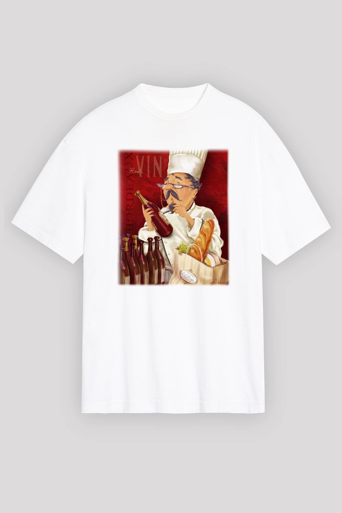 Aşçı Beyaz Unisex Oversize Tişört T-Shirt