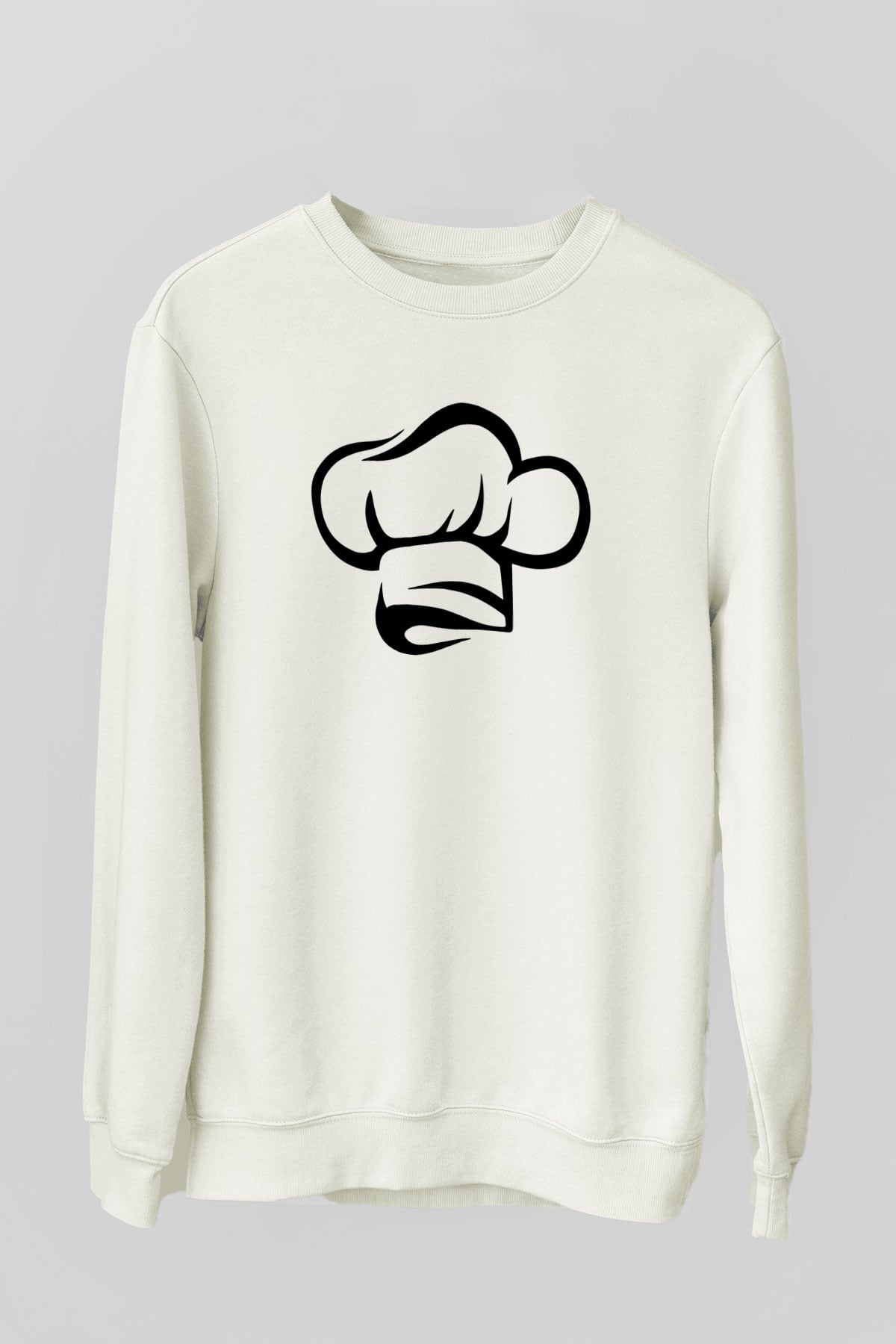 Aşçı Beyaz Unisex Sweatshirt
