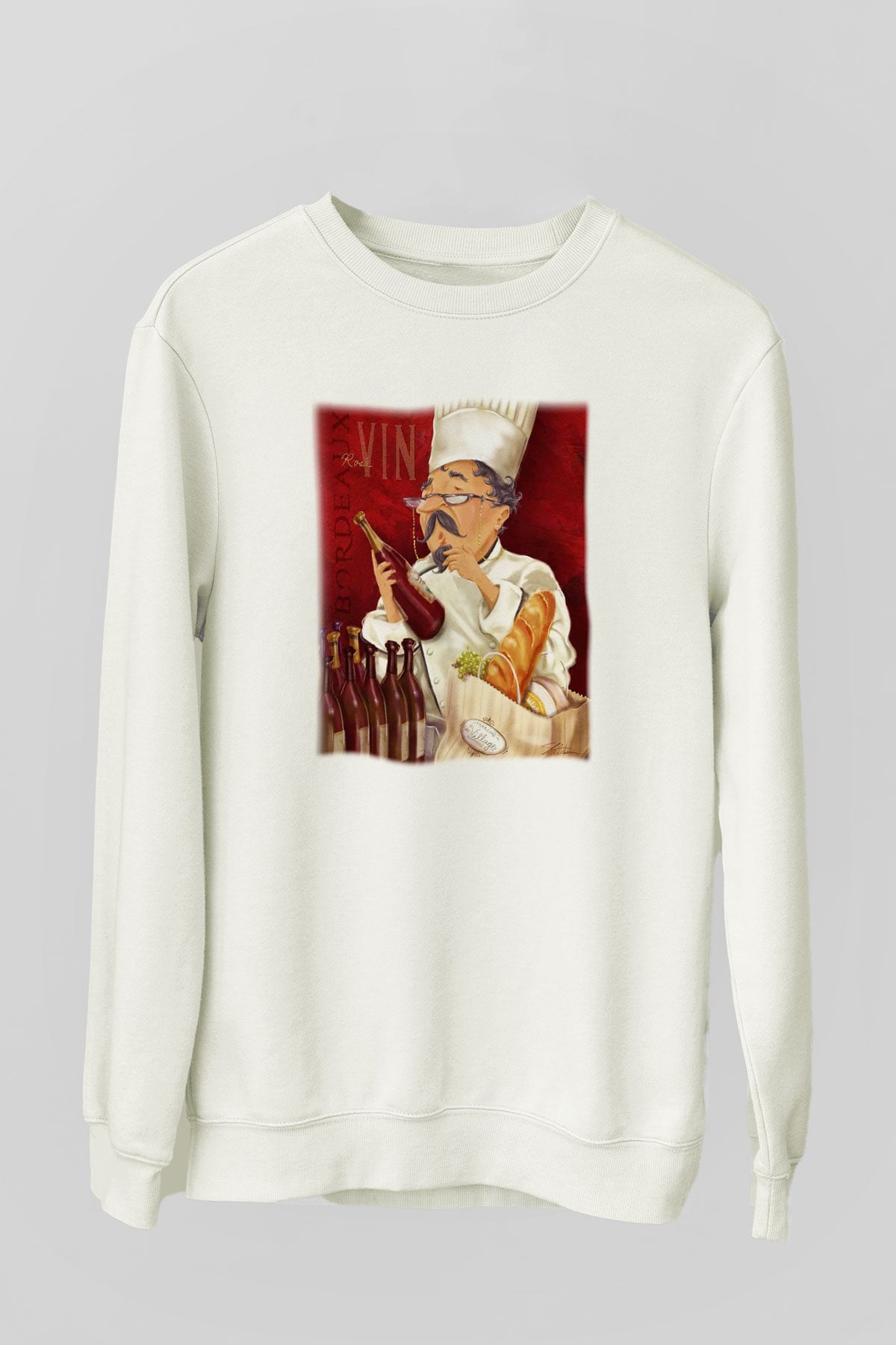 Aşçı Beyaz Unisex Sweatshirt