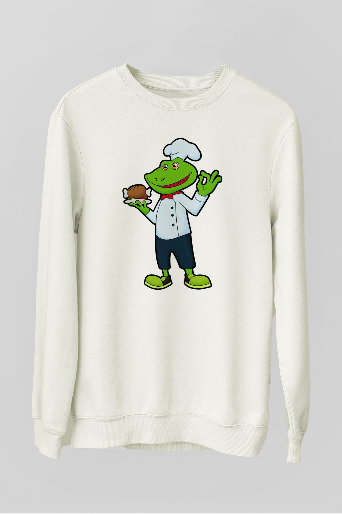 Aşçı Beyaz Unisex Sweatshirt