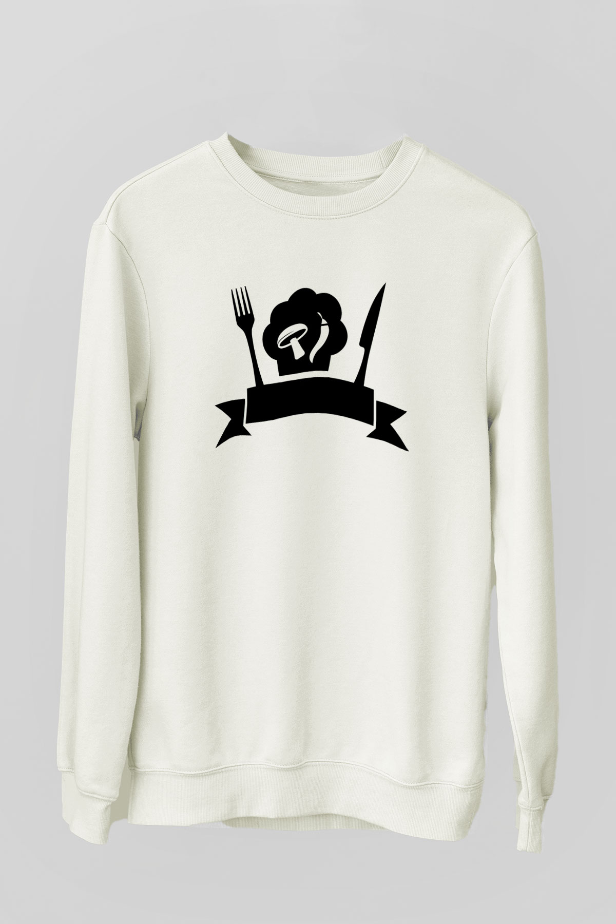Aşçı Beyaz Unisex Sweatshirt