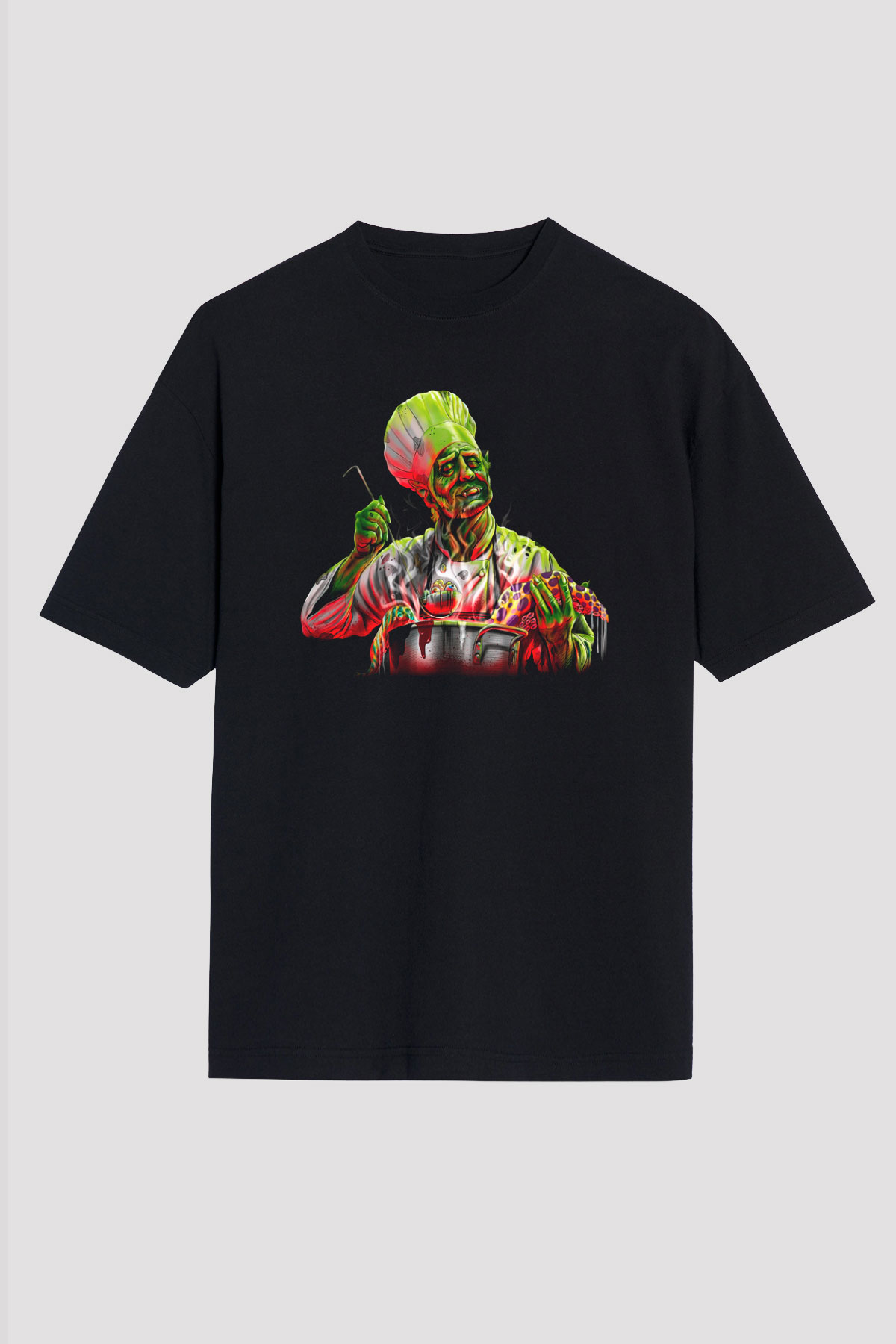 Aşçı Siyah Unisex Oversize Tişört T-Shirt