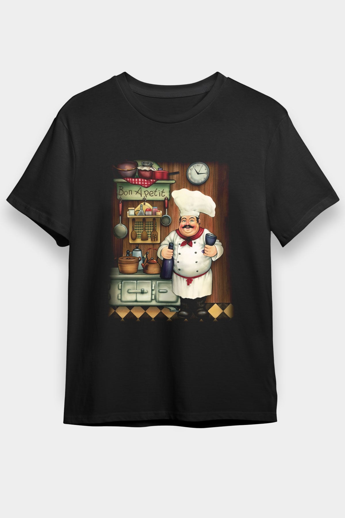 Aşçı Siyah Unisex Tişört T-Shirt - TişörtFabrikası