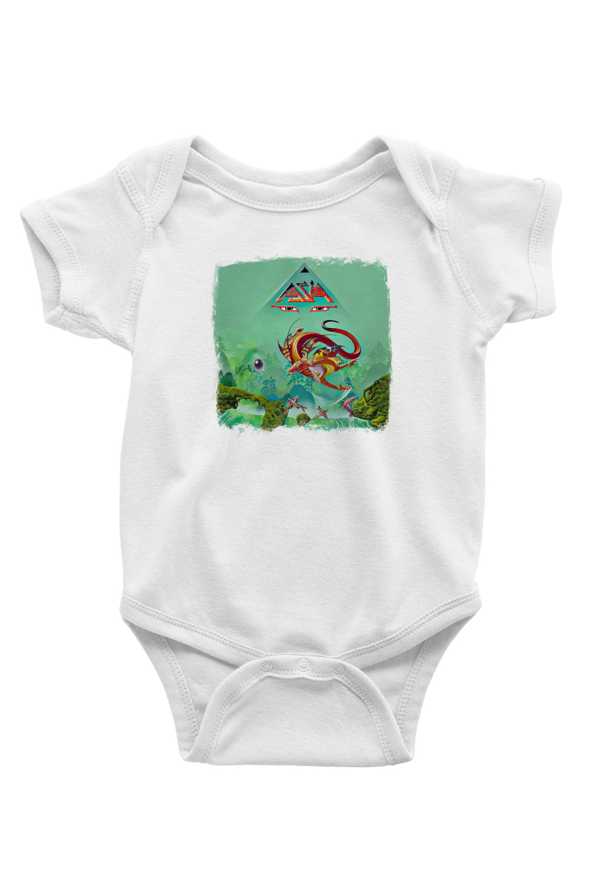 Asia Baskılı Unisex Beyaz Bebek Body - Zıbın