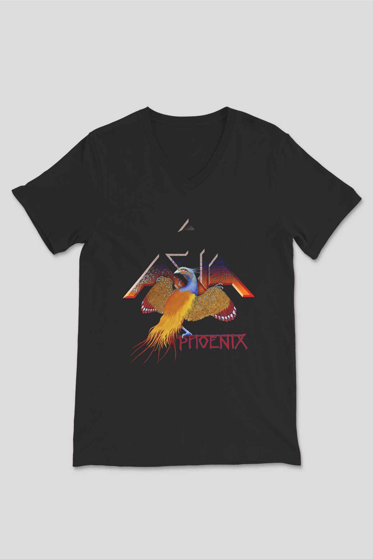 Asia Siyah Unisex V Yaka Tişört