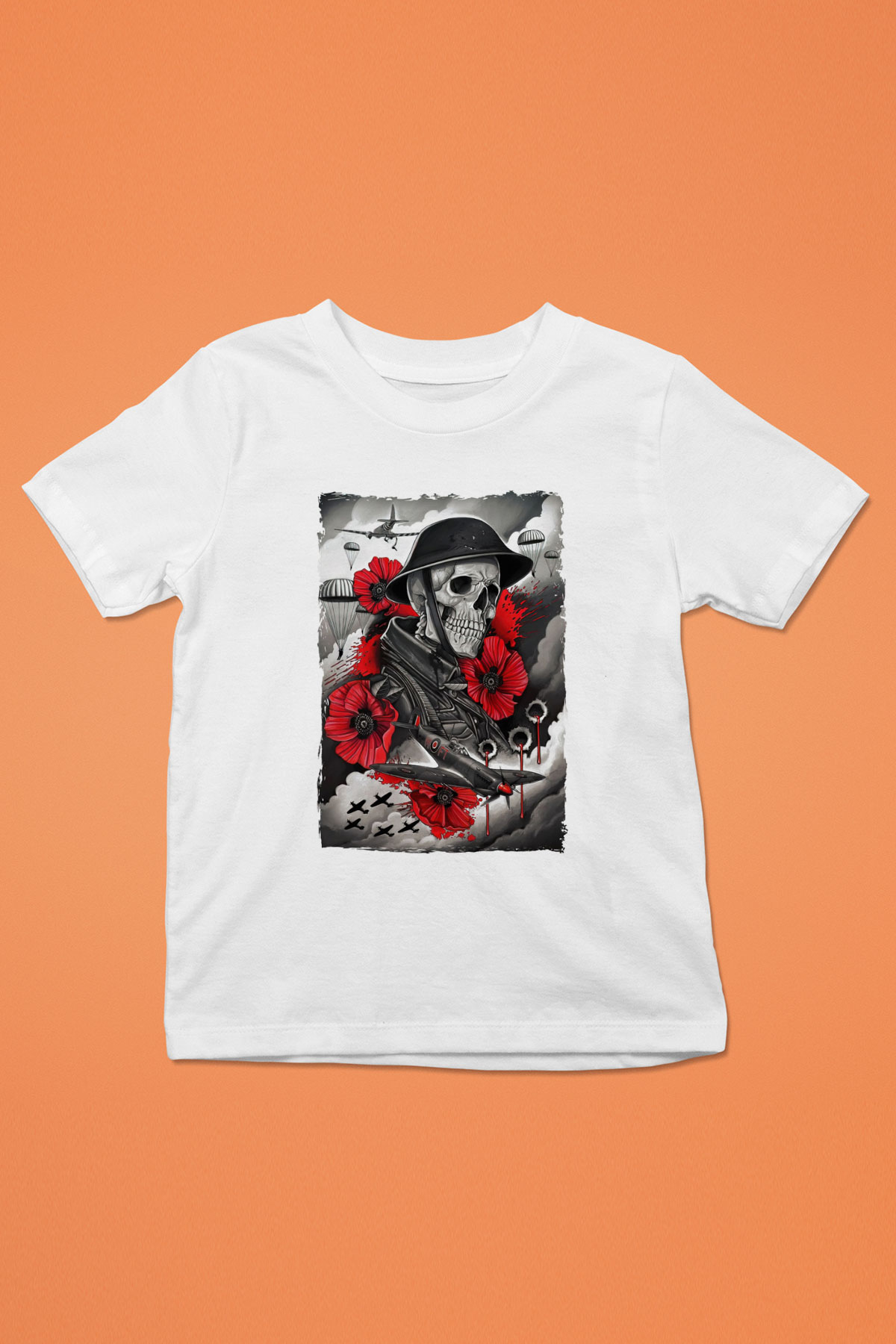 Asker Beyaz Unisex Çocuk Tişört