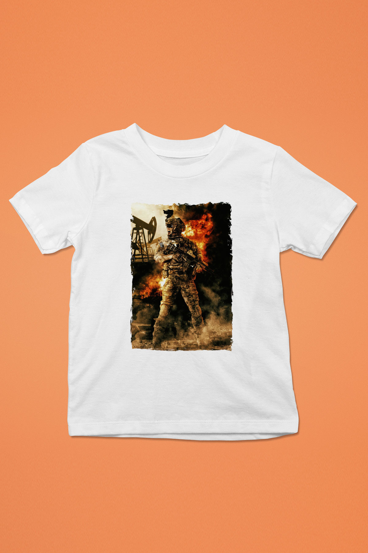 Asker Beyaz Unisex Çocuk Tişört