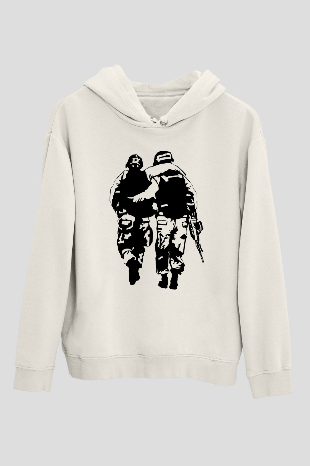Asker Beyaz Unisex Hoodie