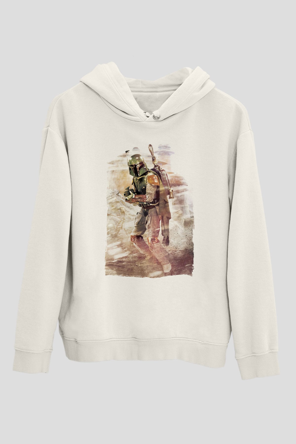 Asker Beyaz Unisex Kapüşonlu Sweatshirt