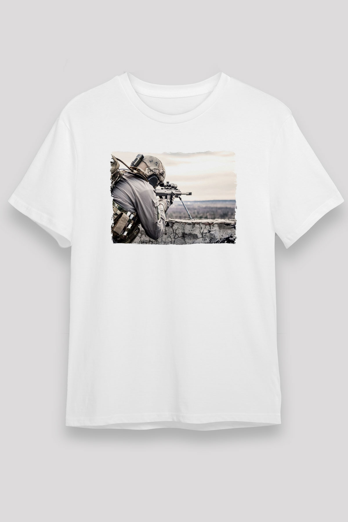 Asker Beyaz Unisex Tişört T-Shirt - TişörtFabrikası