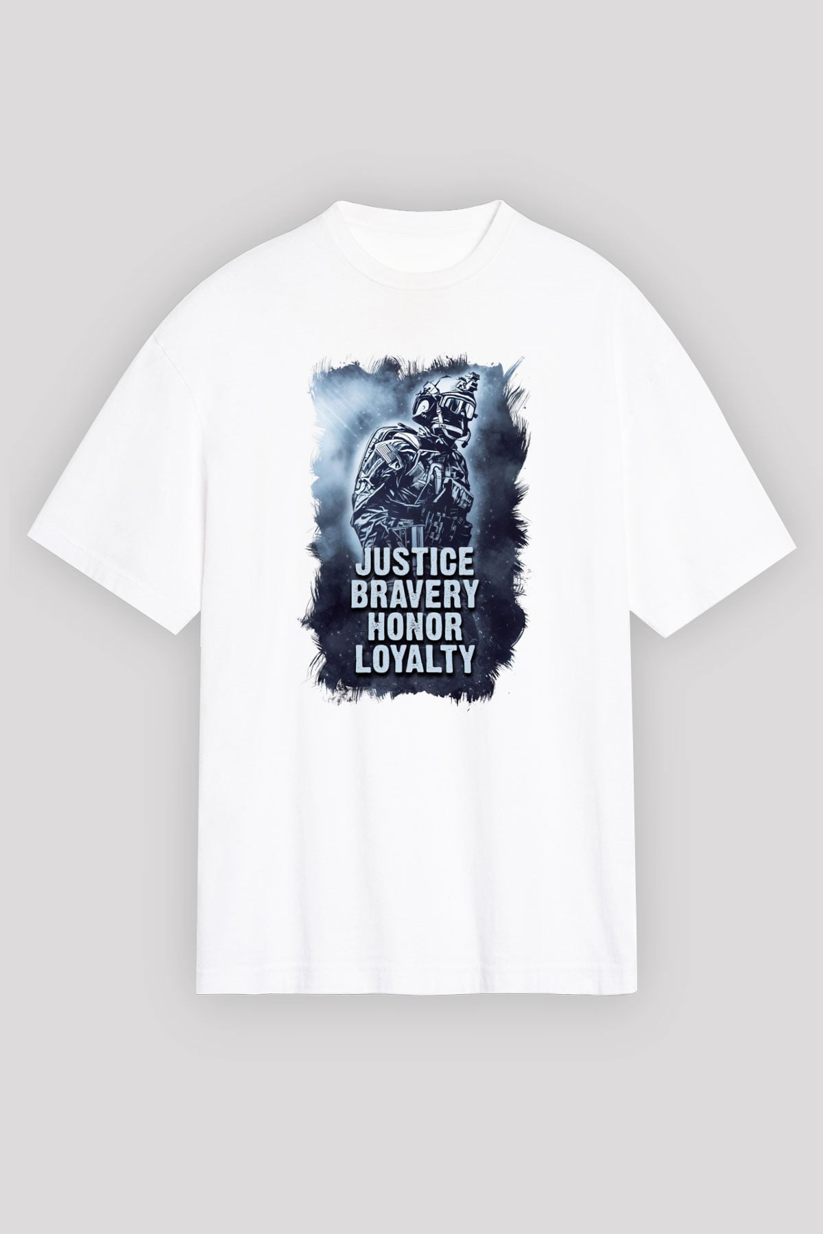 Asker Beyaz Unisex Tişört T-Shirt - TişörtFabrikası