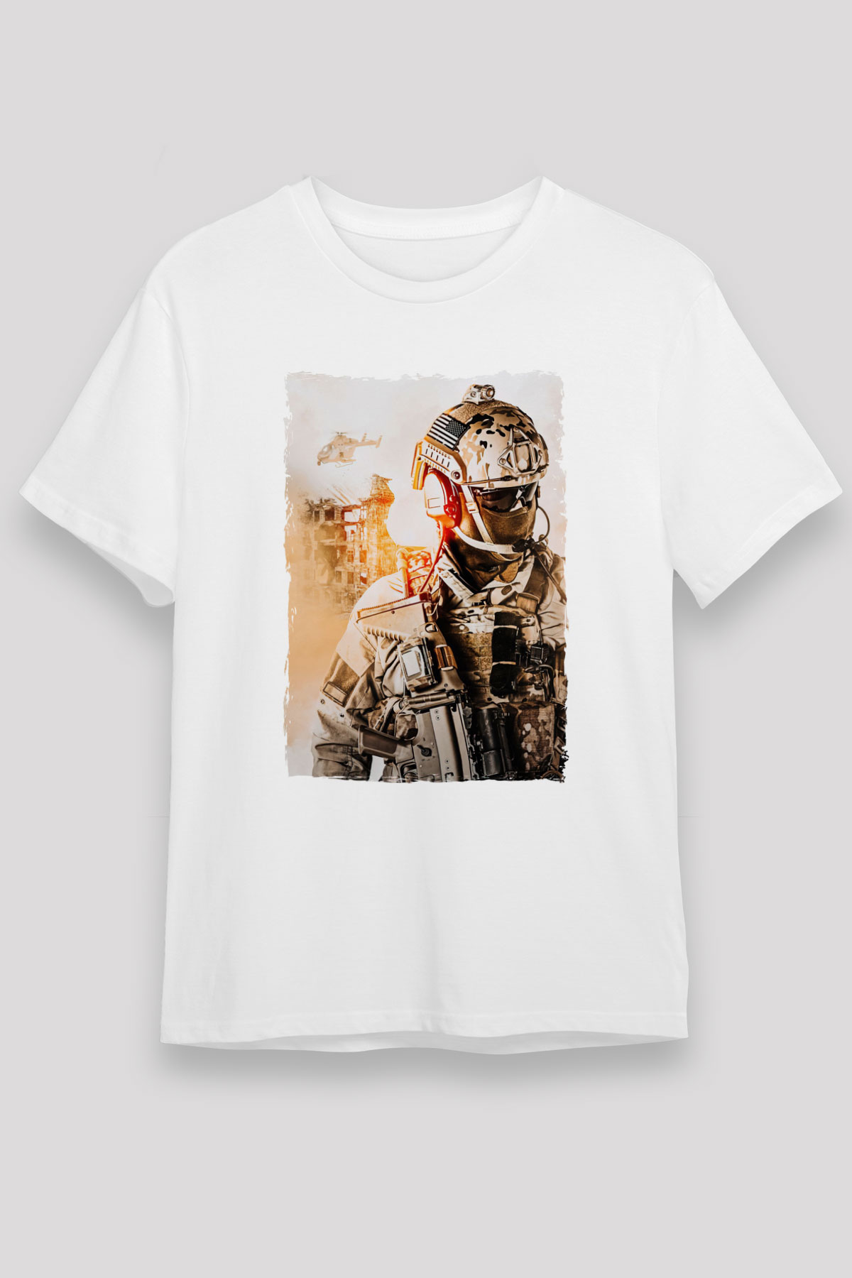 Asker Beyaz Unisex Tişört T-Shirt - TişörtFabrikası