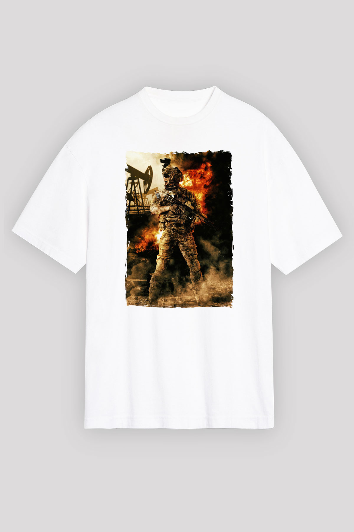 Asker Beyaz Unisex Tişört T-Shirt - TişörtFabrikası