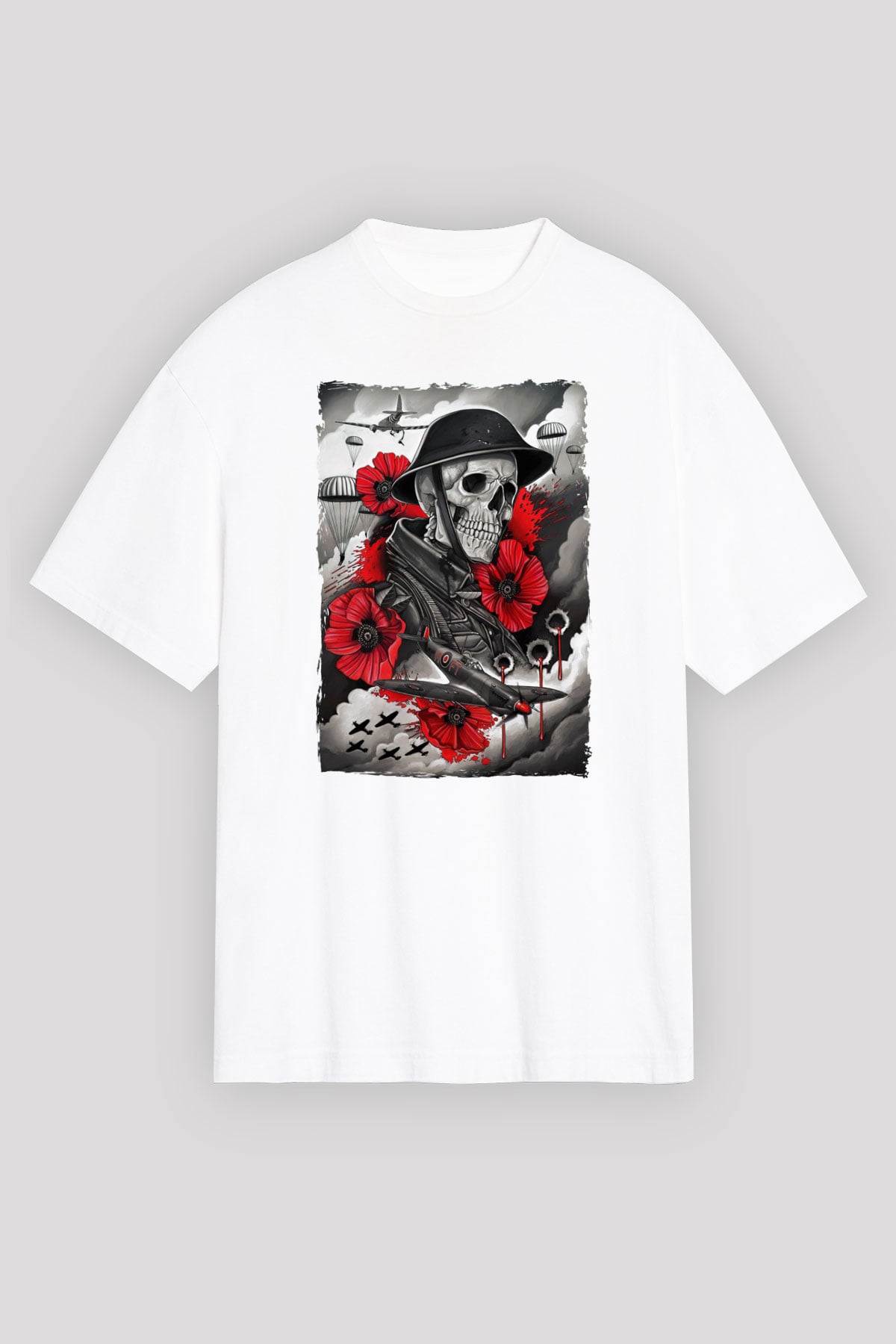 Asker Beyaz Unisex Tişört T-Shirt - TişörtFabrikası