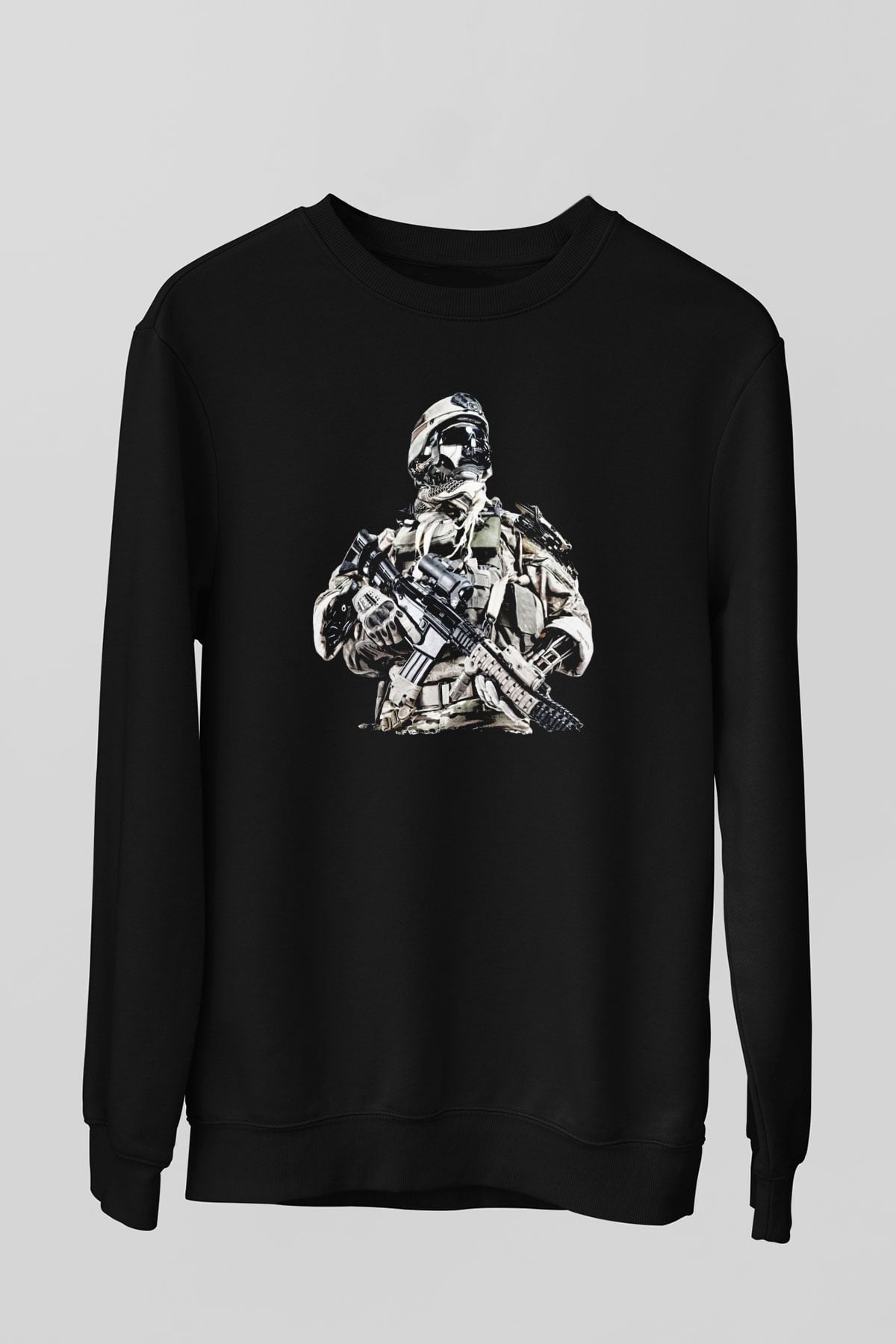 Asker Siyah Unisex Sweatshirt