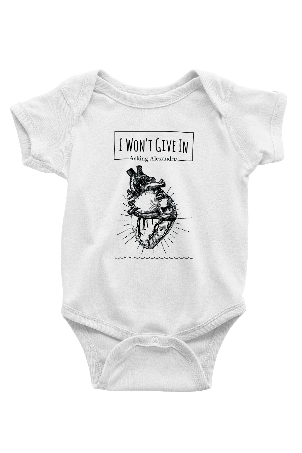 Asking Alexandria Baskılı Beyaz Unisex Bebek Body - Zıbın