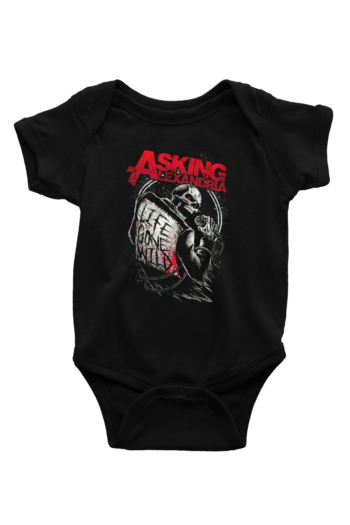 Asking Alexandria Baskılı Siyah Bebek Body - Zıbın