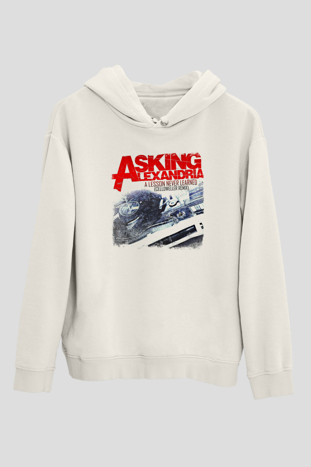 Asking Alexandria Baskılı Unisex Beyaz Hoodie