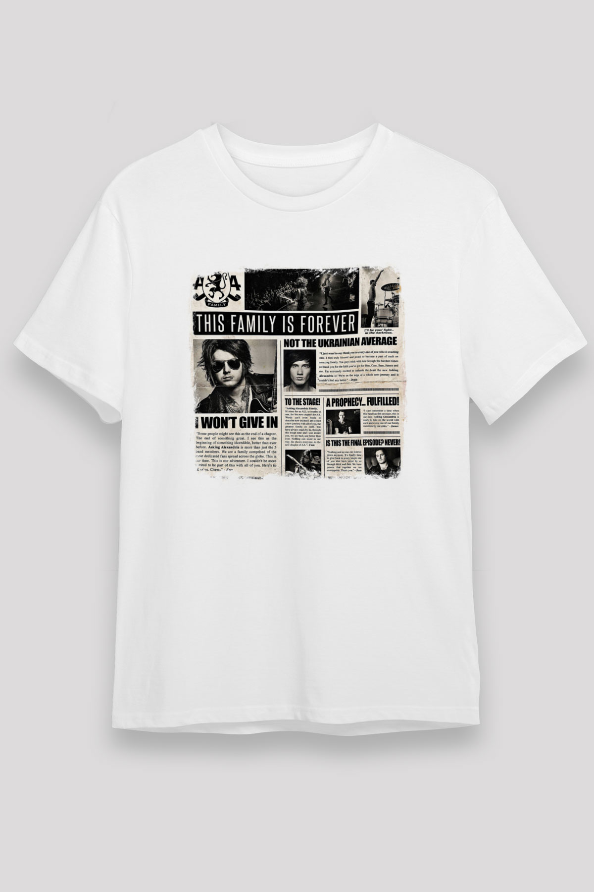 Asking Alexandria Baskılı Unisex Beyaz Tişört
