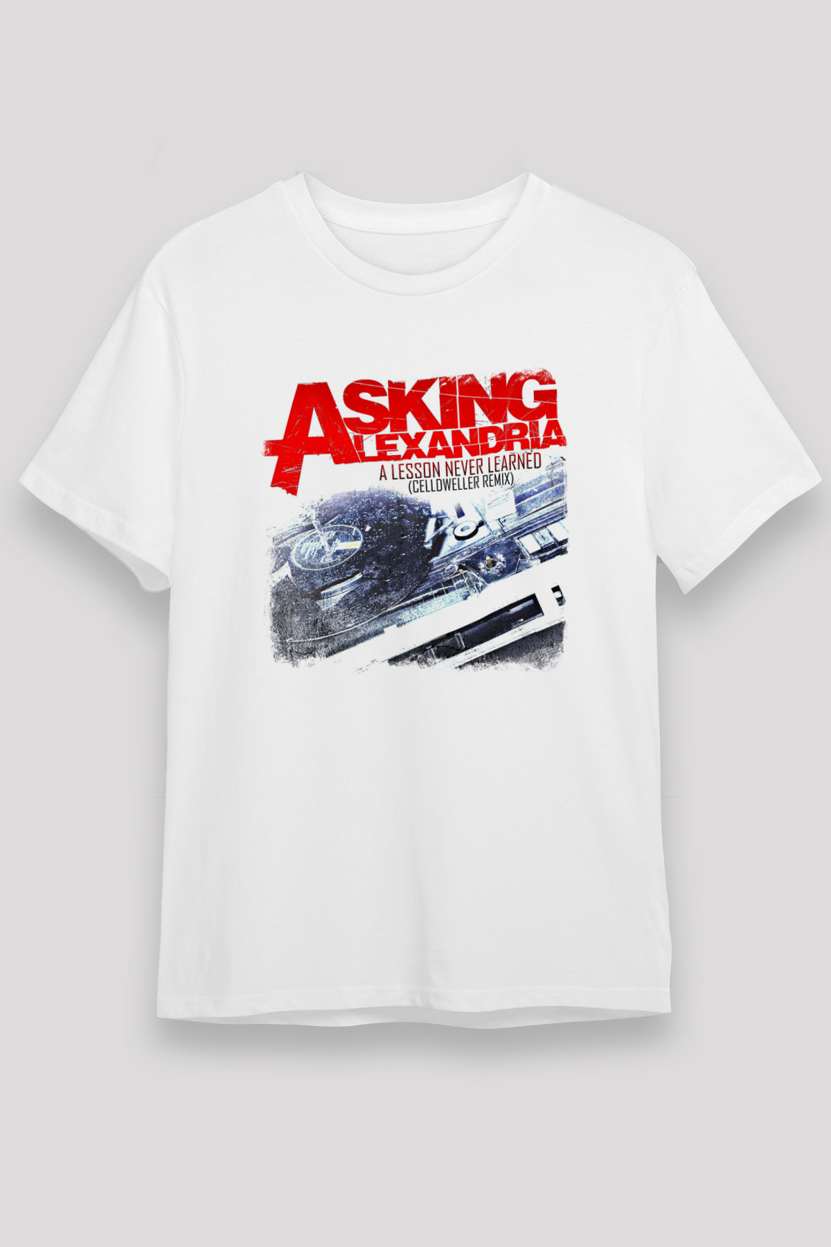 Asking Alexandria Baskılı Unisex Beyaz Tişört