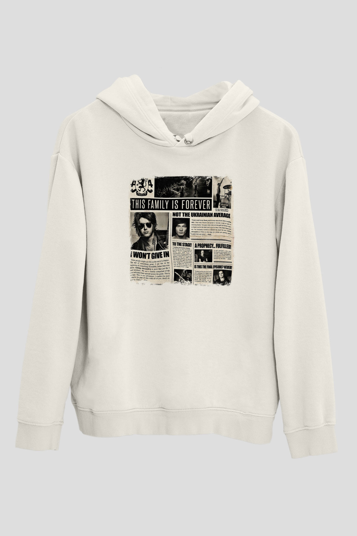 Asking Alexandria Baskılı Unisex Beyaz Hoodie