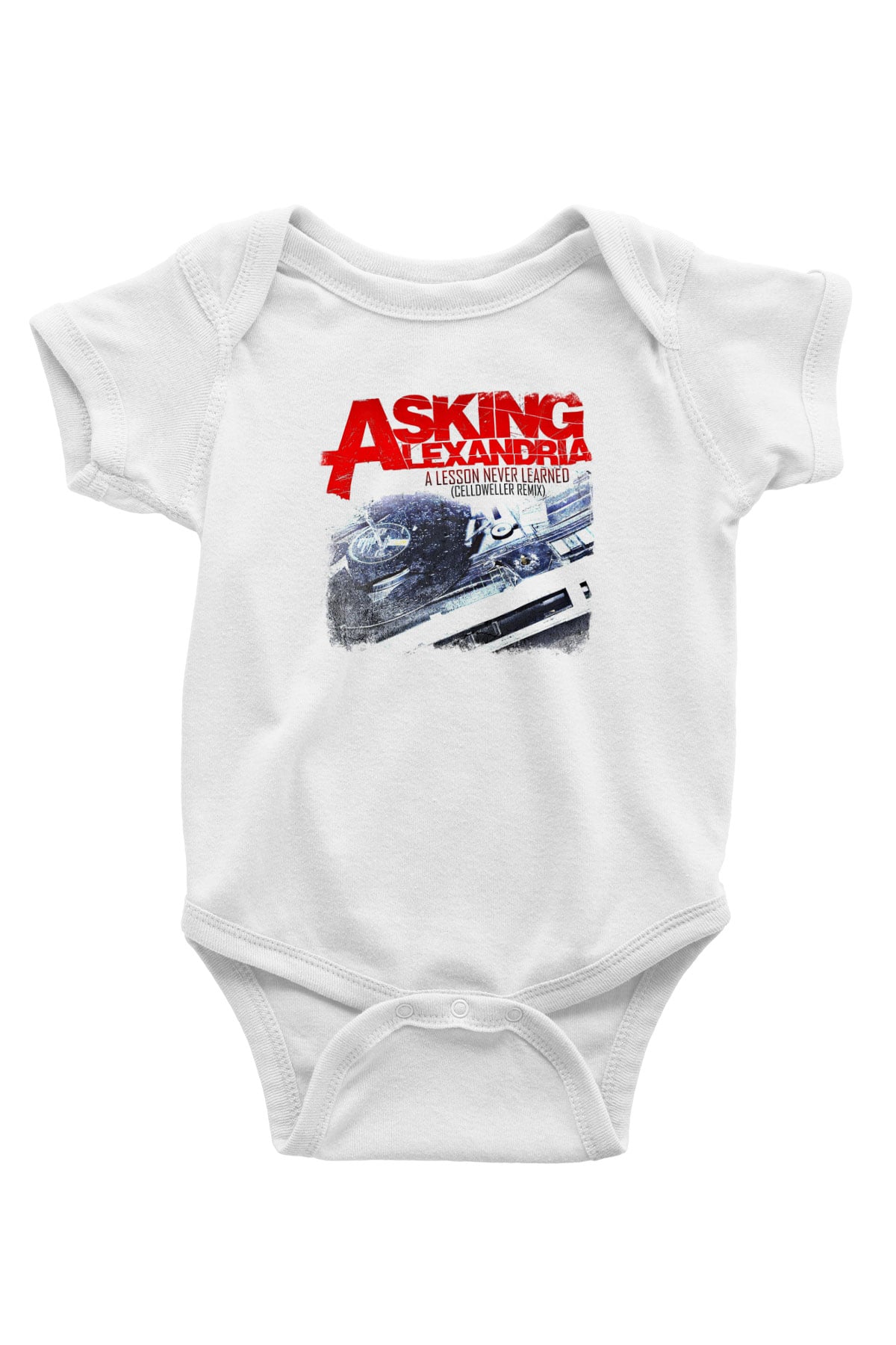 Asking Alexandria Baskılı Unisex Beyaz Bebek Body - Zıbın