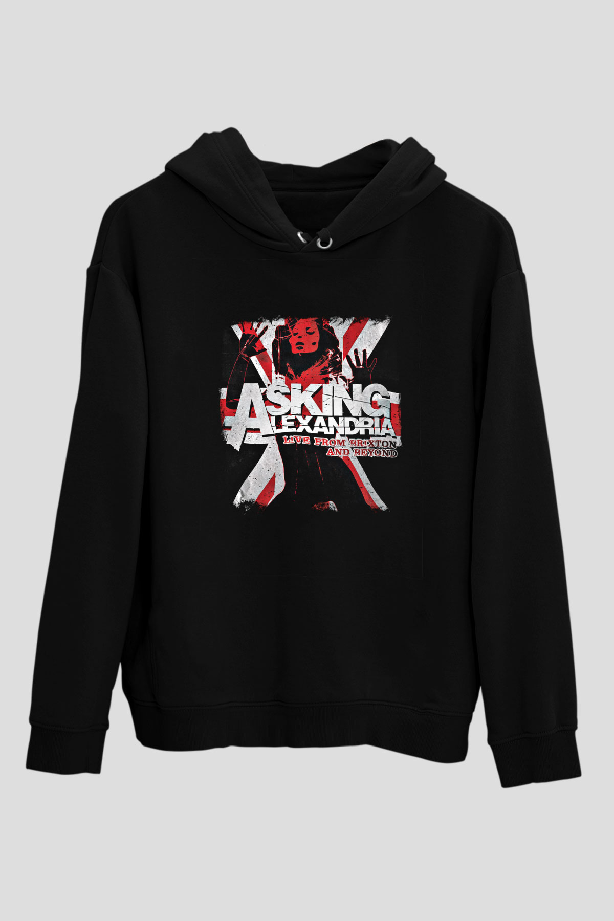 Asking Alexandria Baskılı Unisex Siyah Hoodie