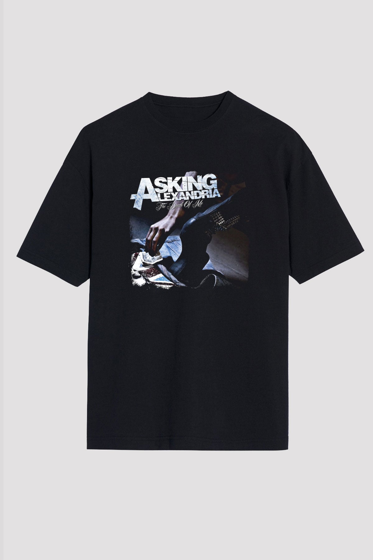Asking Alexandria Baskılı Unisex Siyah Oversize Tişört
