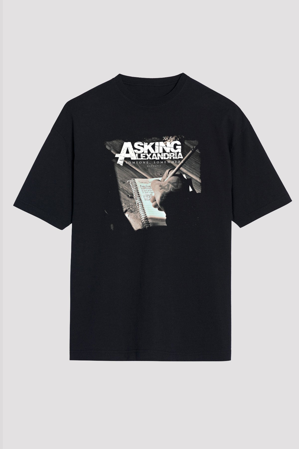 Asking Alexandria Baskılı Unisex Siyah Oversize Tişört