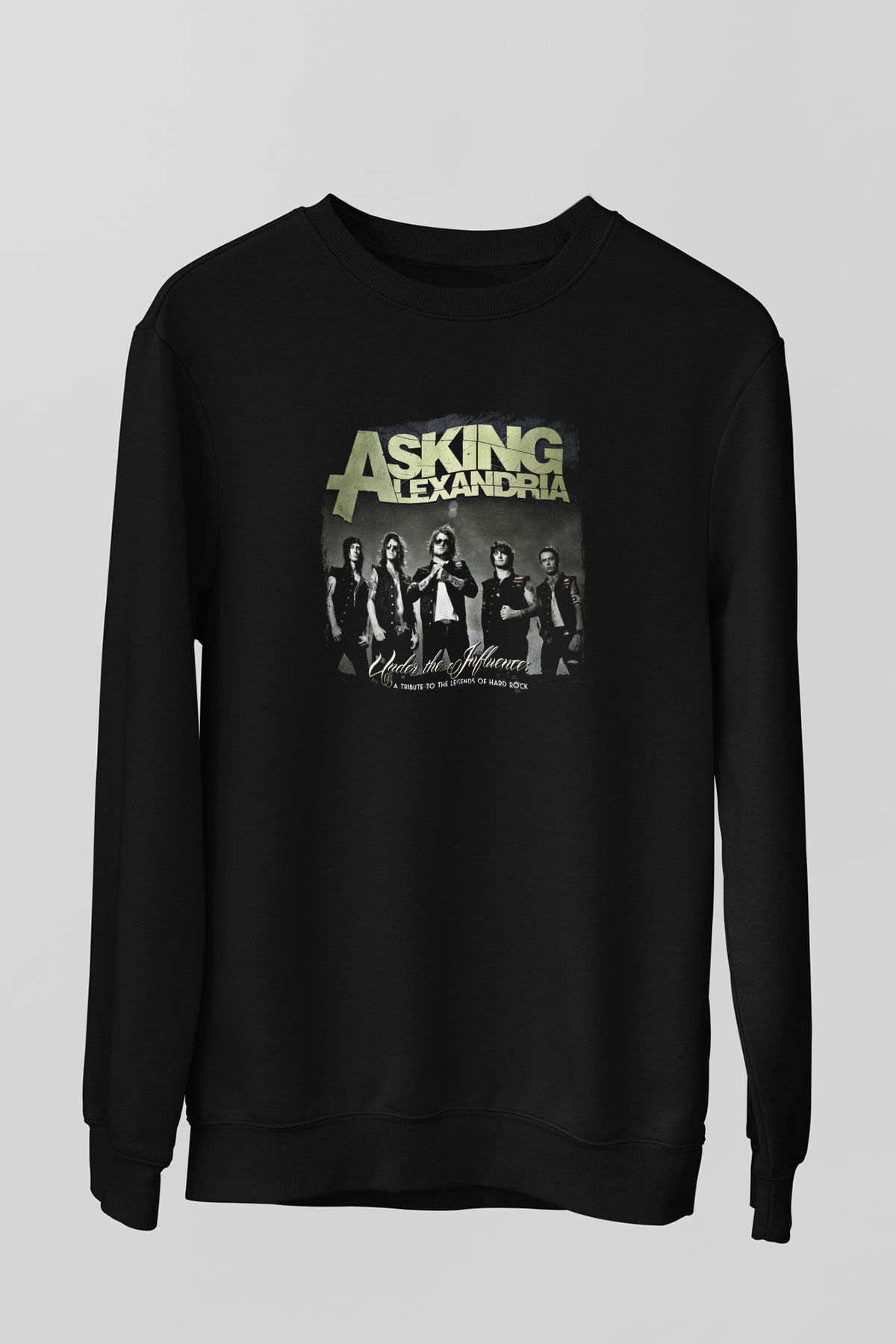 Asking Alexandria Baskılı Unisex Siyah Sweatshirt