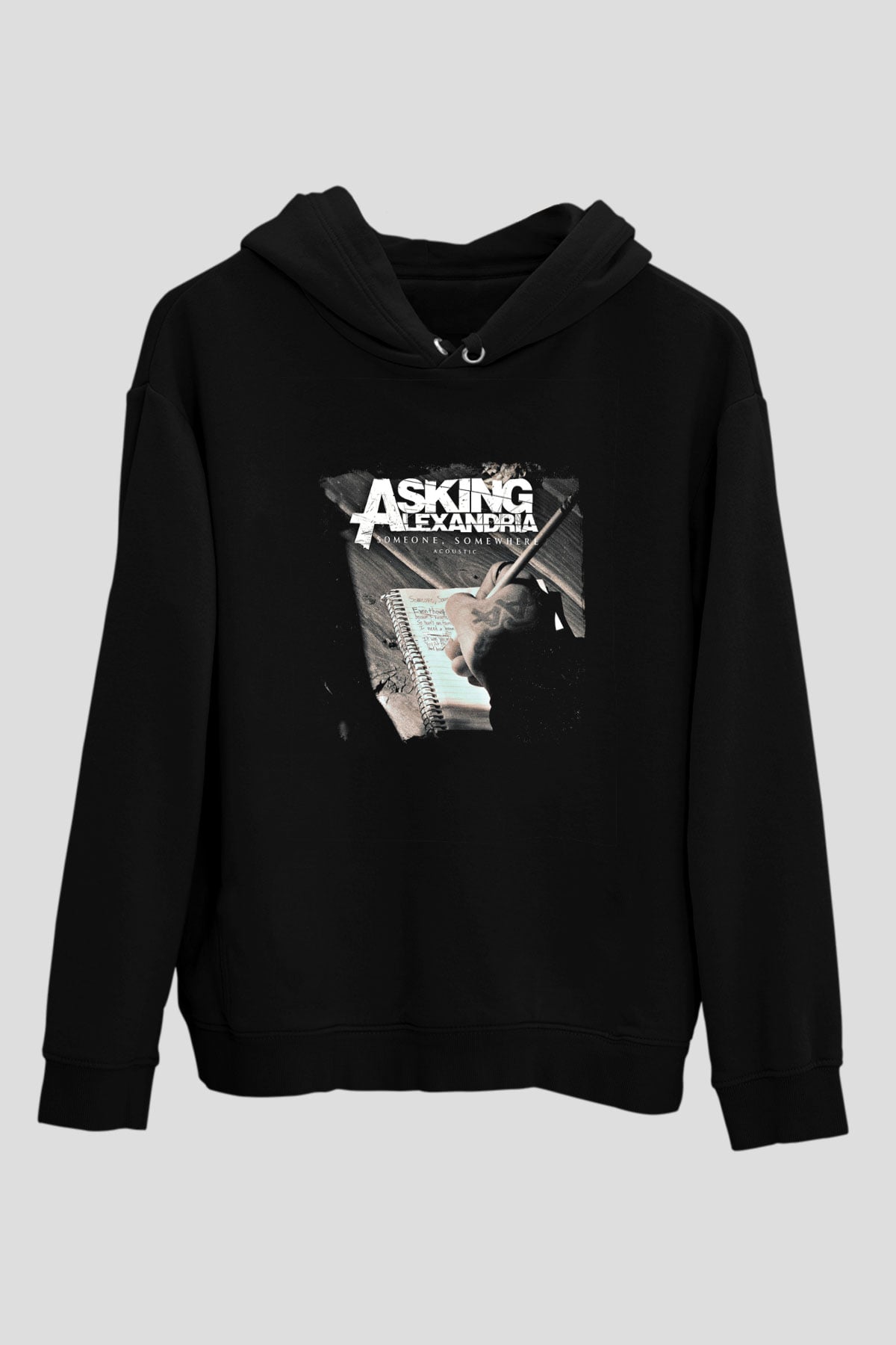 Asking Alexandria Baskılı Unisex Siyah Hoodie