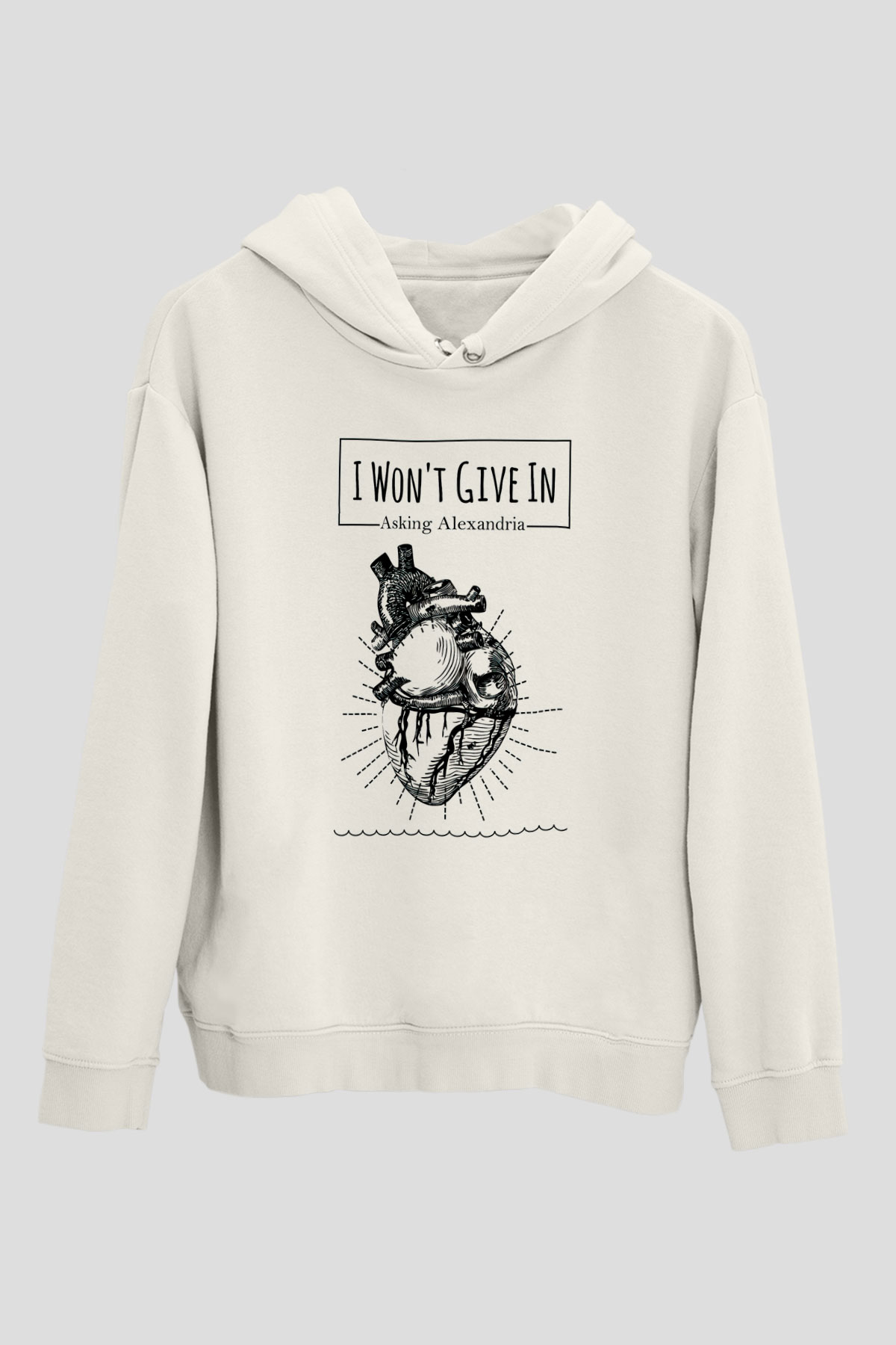 Asking Alexandria Beyaz Unisex Kapşonlu Sweatshirt