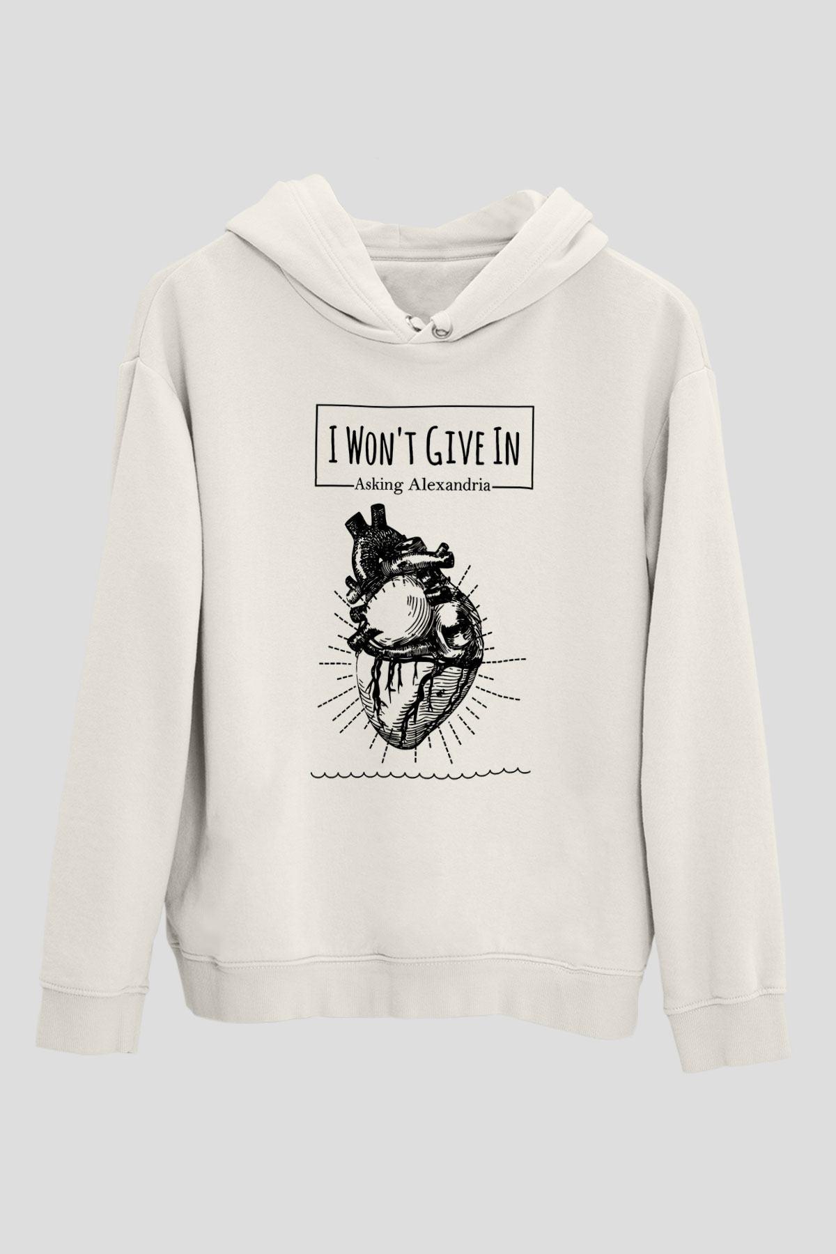 Asking Alexandria Beyaz Unisex Kapüşonlu Sweatshirt
