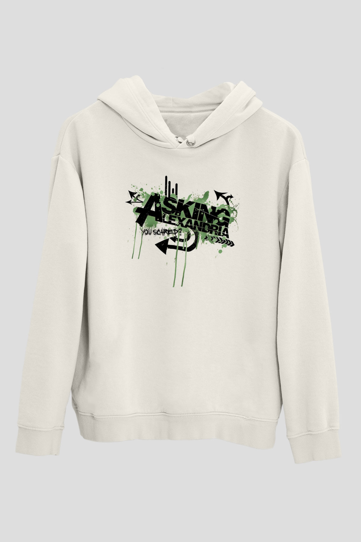 Asking Alexandria Beyaz Unisex Kapüşonlu Sweatshirt