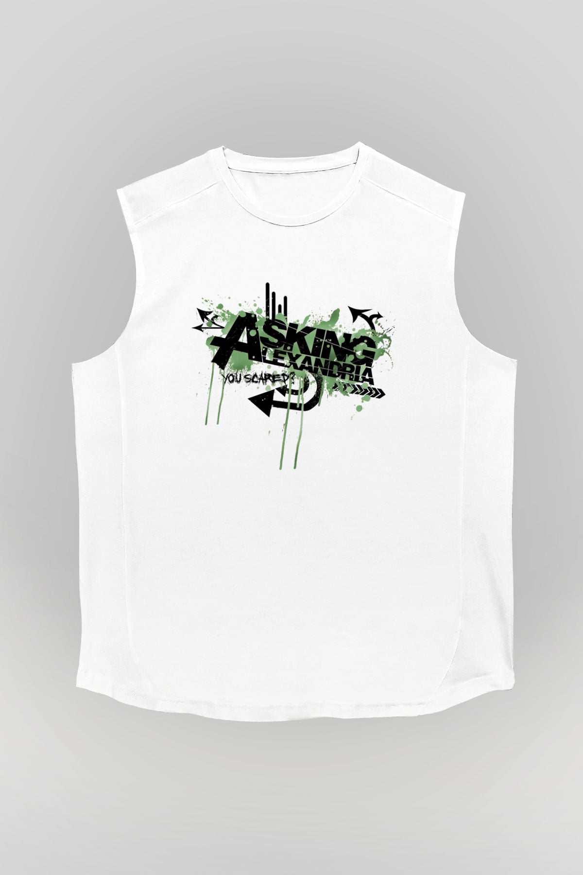 Asking Alexandria Beyaz Unisex Kolsuz Tişört