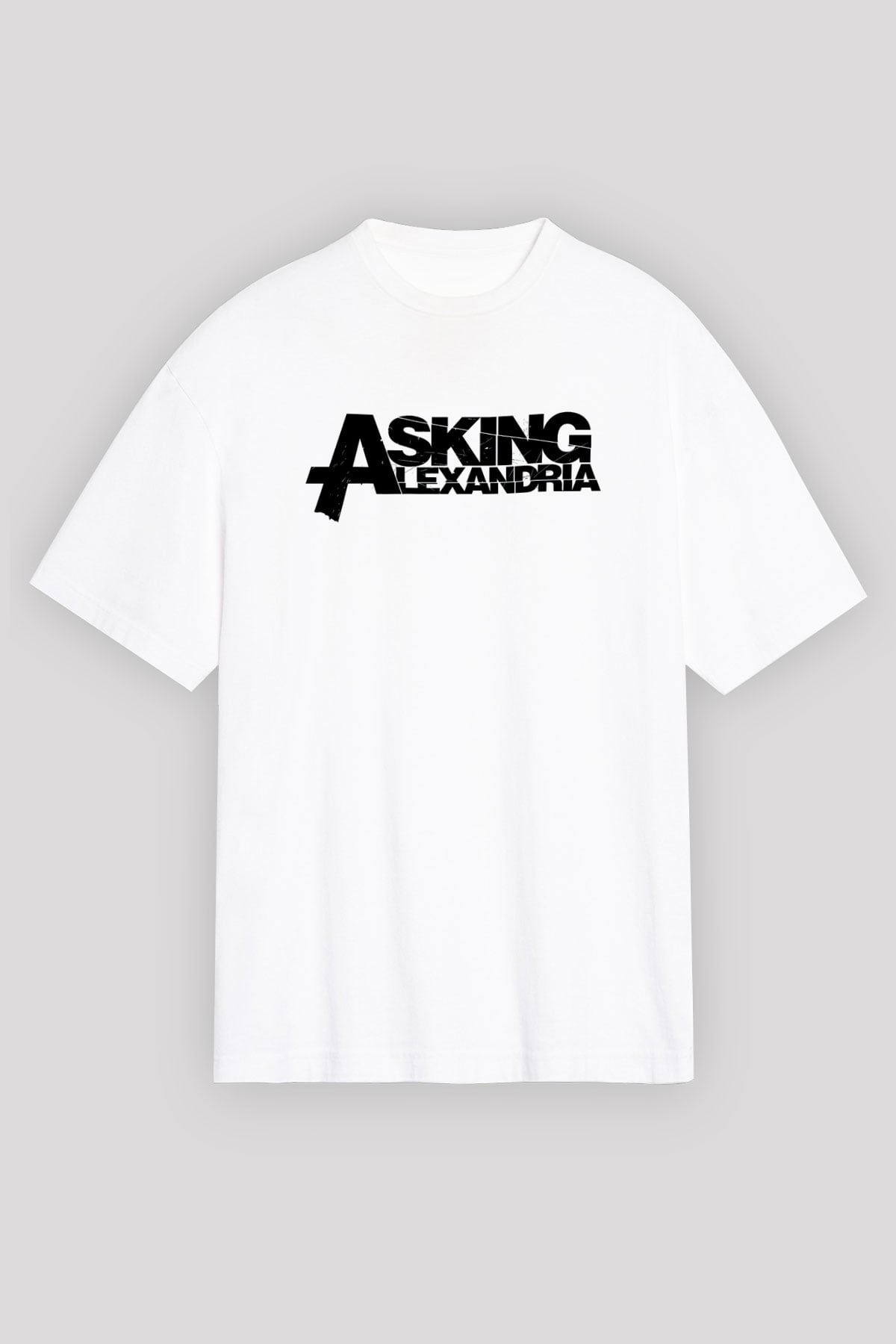 Asking Alexandria Beyaz Unisex Oversize Tişört T-Shirt
