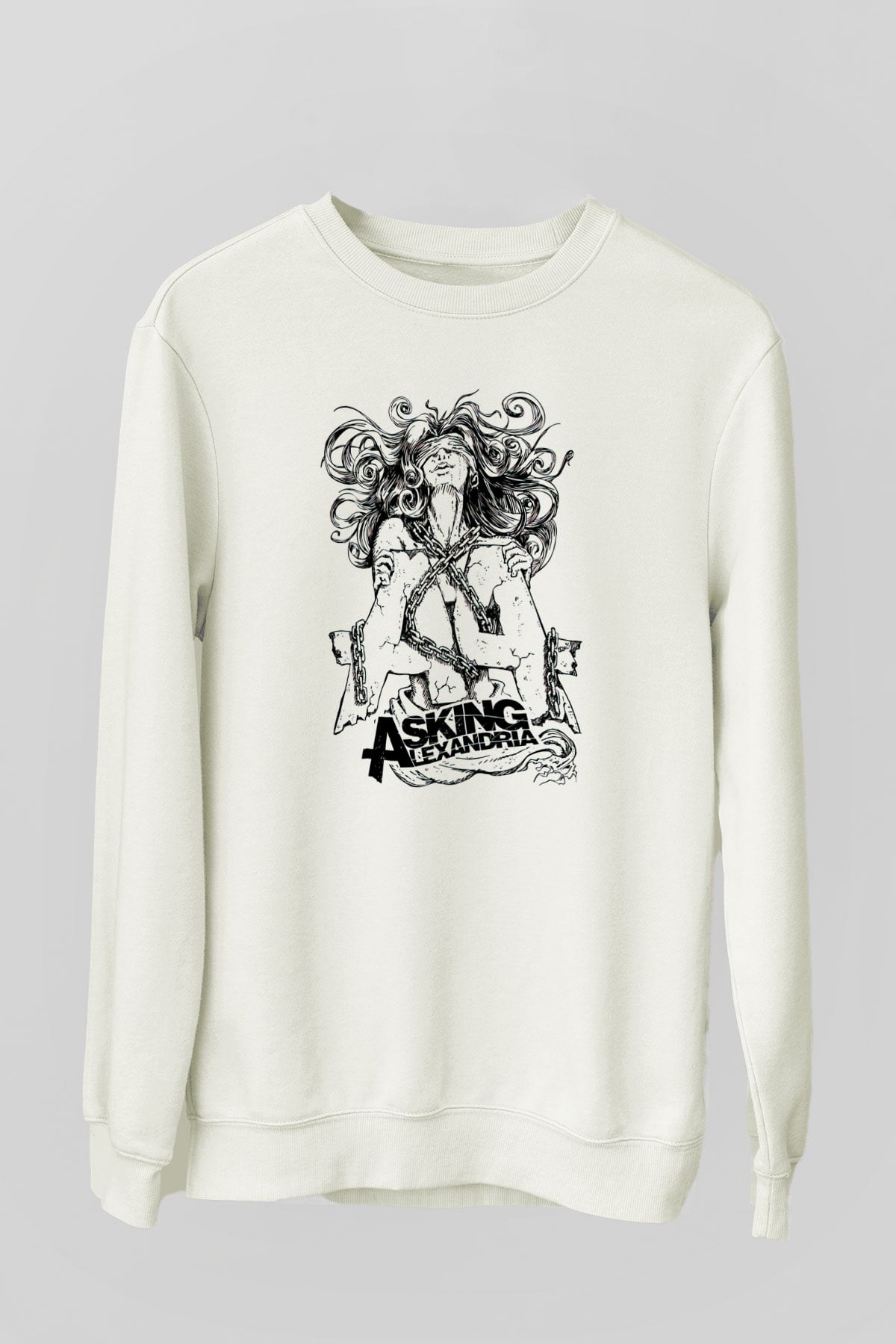 Asking Alexandria Beyaz Unisex Sweatshirt