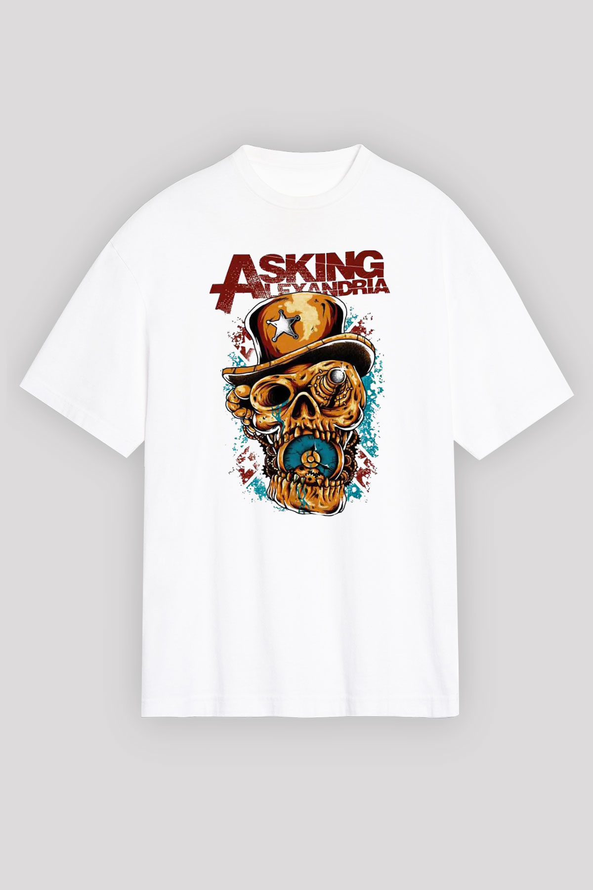 Asking Alexandria Beyaz Unisex Tişört T-Shirt - TişörtFabrikası