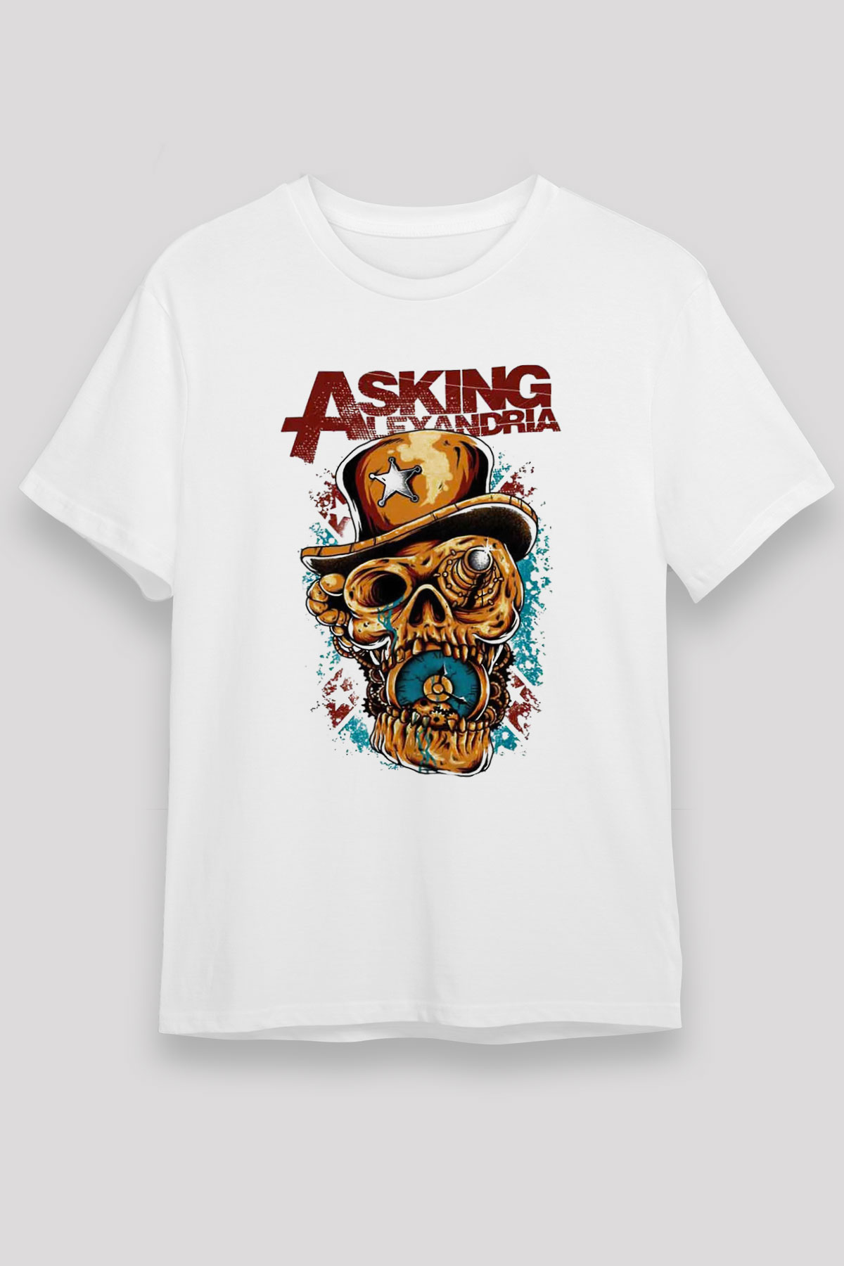 Asking Alexandria Beyaz Unisex Tişört T-Shirt - TişörtFabrikası