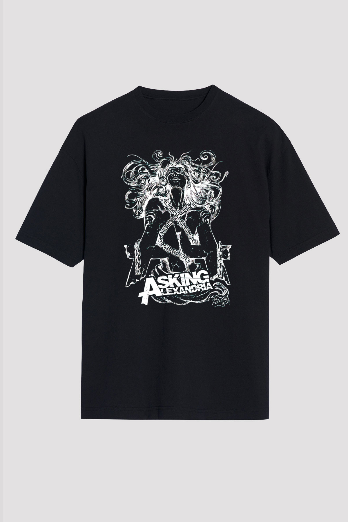 Asking Alexandria Siyah Unisex Oversize Tişört T-Shirt