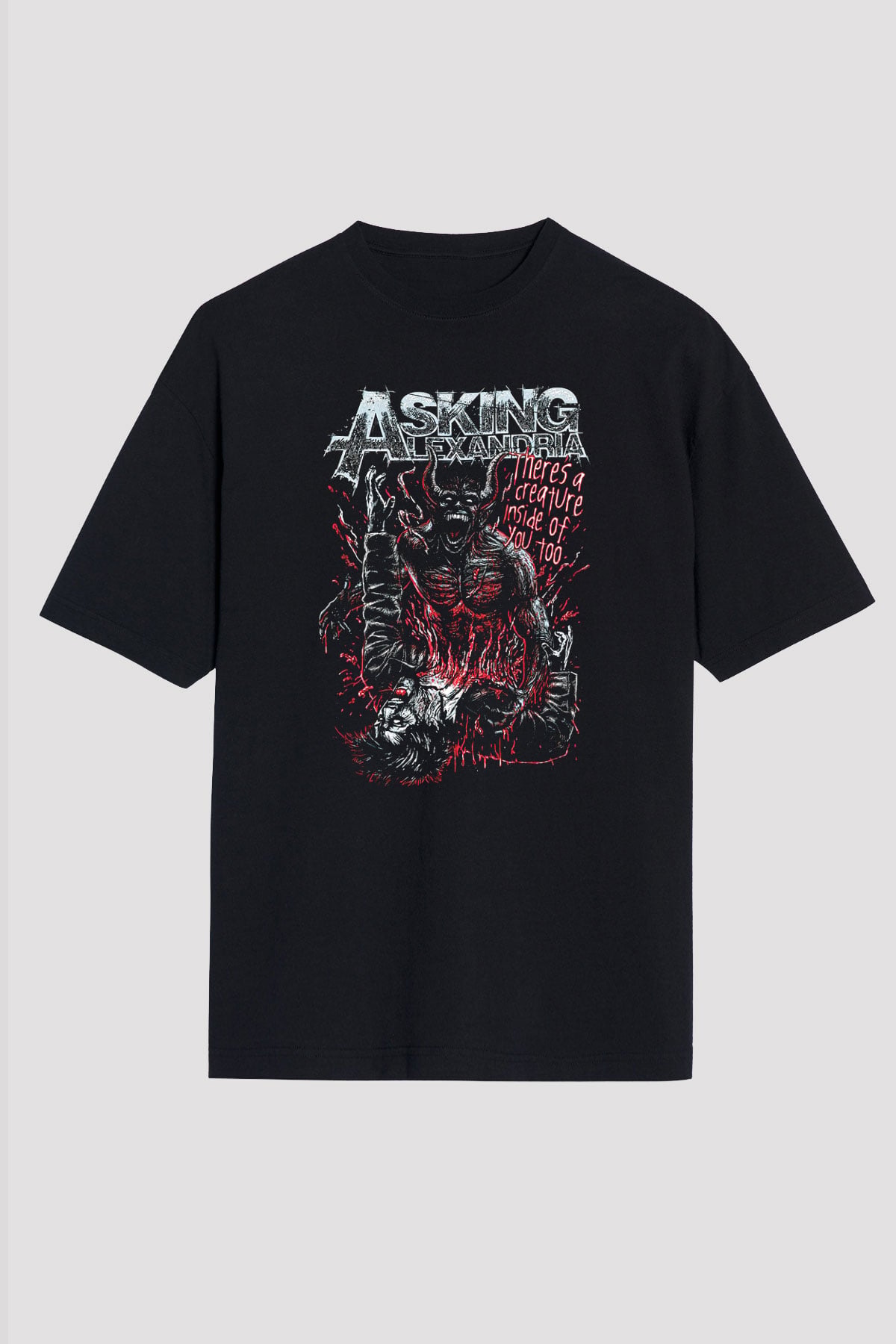 Asking Alexandria Siyah Unisex Oversize Tişört T-Shirt