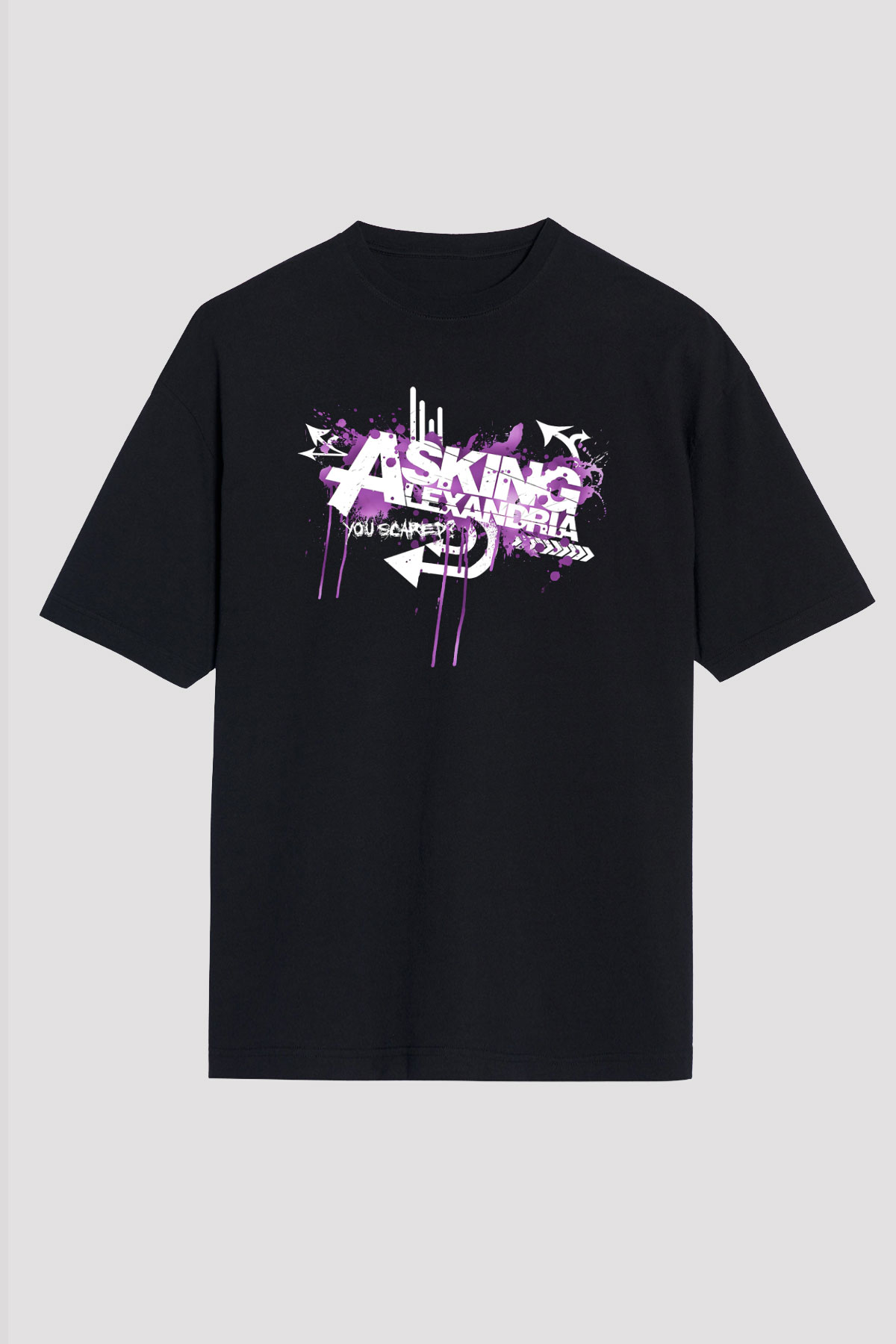 Asking Alexandria Siyah Unisex Oversize Tişört T-Shirt