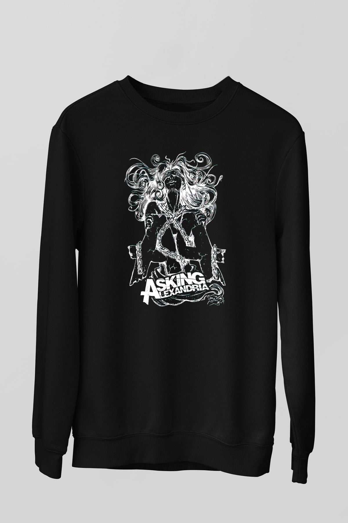 Asking Alexandria Siyah Unisex Sweatshirt
