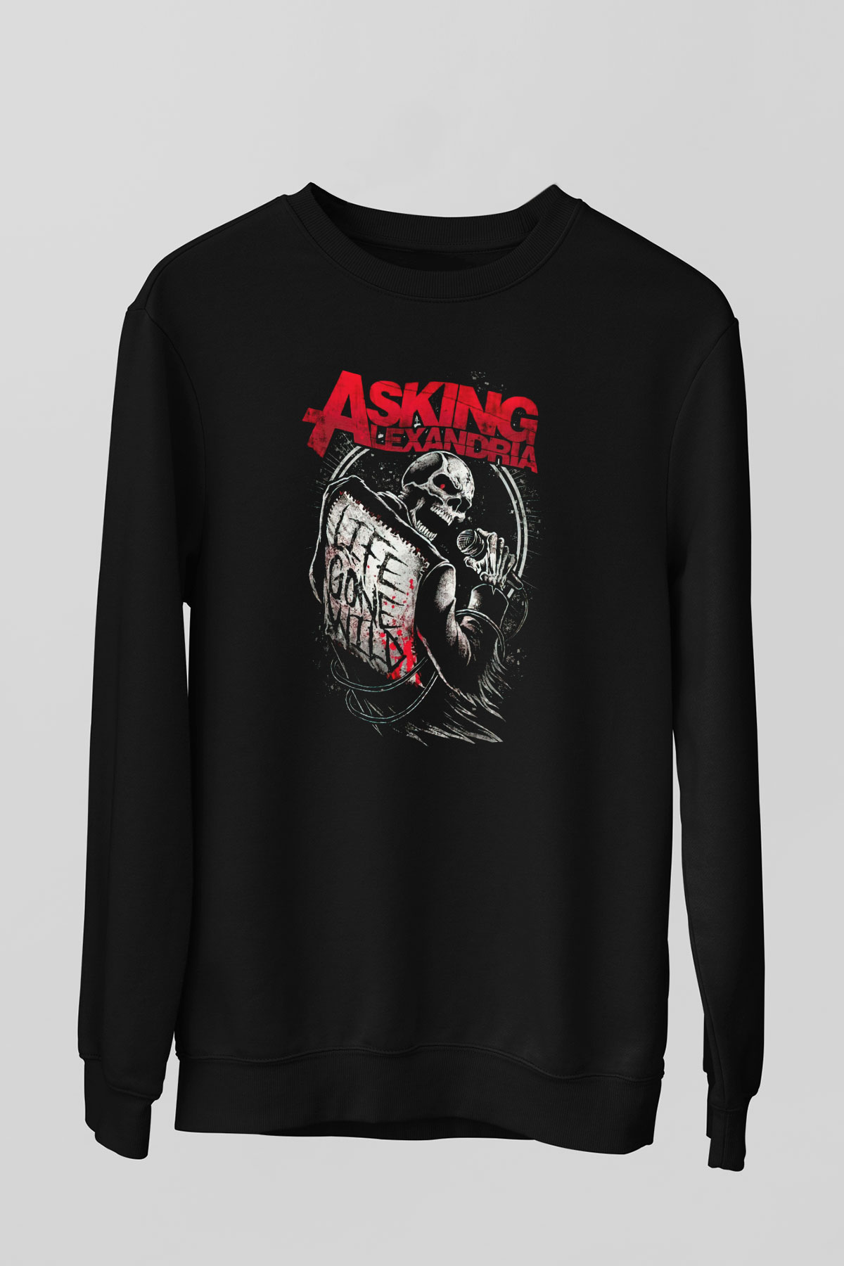Asking Alexandria Siyah Unisex Sweatshirt